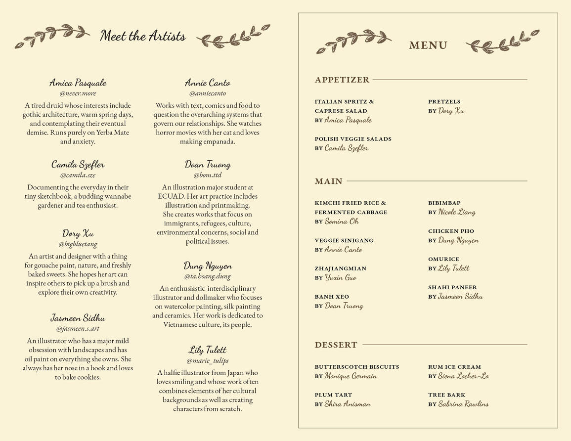 Meet the Artists & Table of Contents